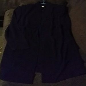 Ladies Dark Navy Blue Long Blazer
